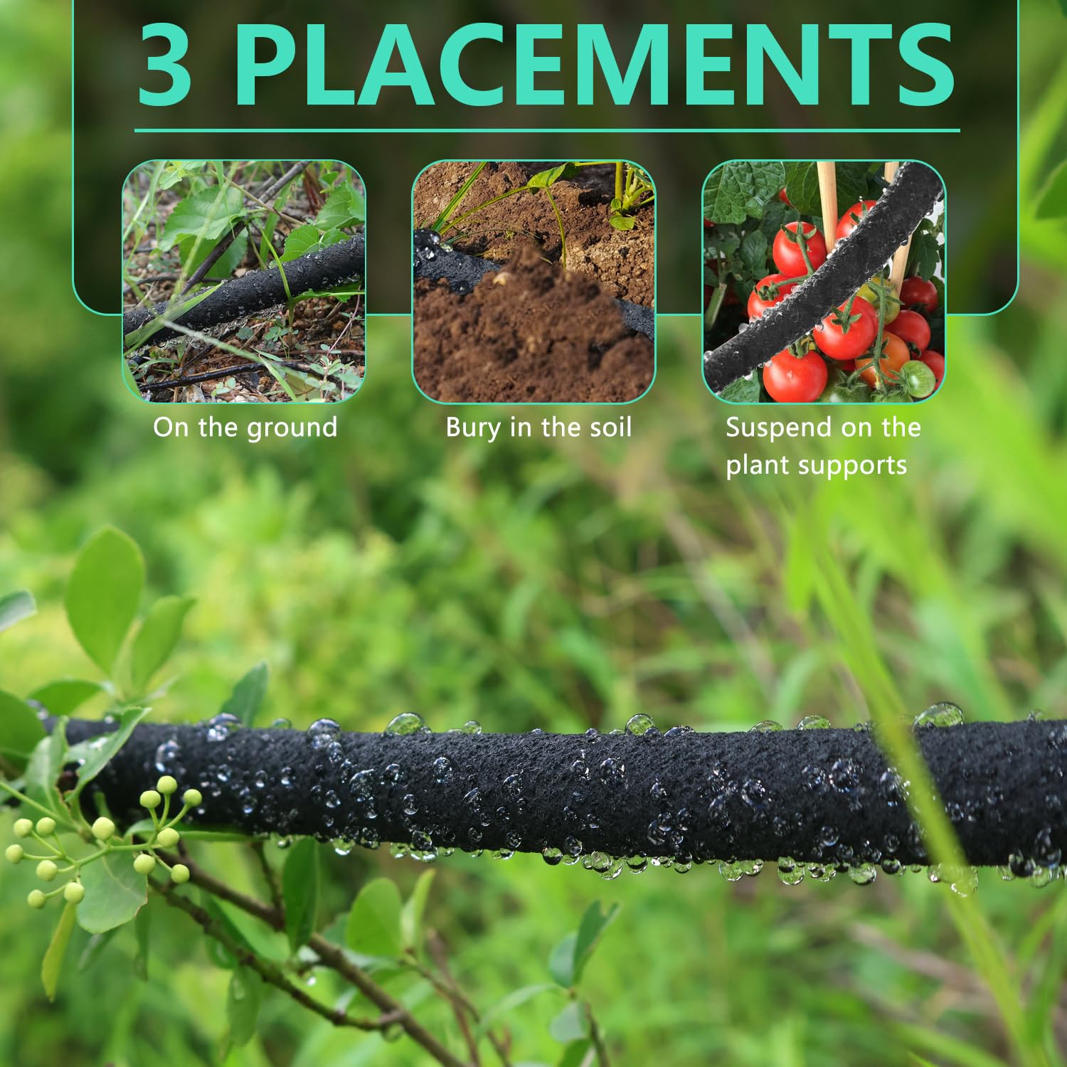 **75 Ft 1/2’’ Soaker Hose for Garden Beds - Efficient Drip Irrigation System for Watering Plants, Vegetables & Flower Beds - Perfect for Eco-Friendly & Low-Water Gardening**