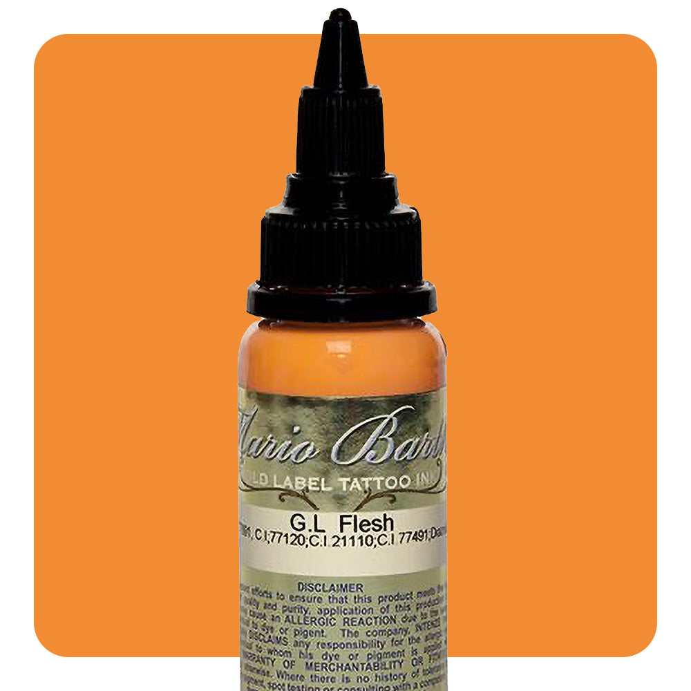 Flesh Mario Barth Gold Label Tattoo Ink — Professional 1oz Bottle for Tattoo Artists — Perfect for Realistic Skin Tone Tattoos & Permanent Makeup