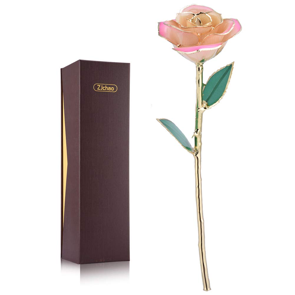 24K Gold Plated Rose with Long Stem - Luxury Valentine's Day Gift for Wife, Girlfriend, Anniversary, Birthday, Thanksgiving (Perfect for Romantic Occasions, Wedding Proposals & Home Decor)