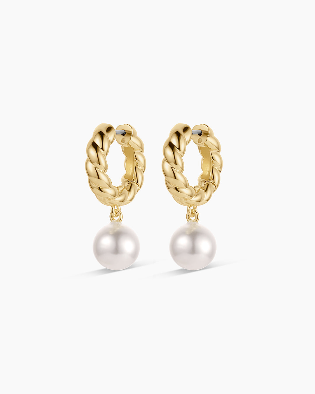 Pearl Crew Hoop Earrings for Women - Classic Gold & Silver Hoop Earrings for Everyday Wear | Perfect for Office, Party & Casual Outfits
