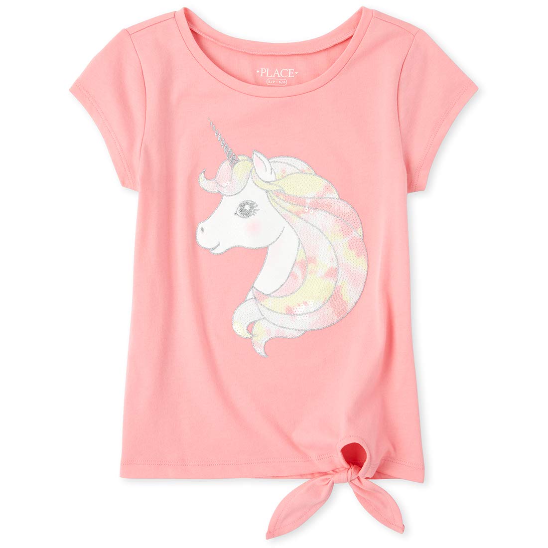 The Children's Place Girls' Embellished Tie Front Top | Cute Floral Print Blouse for Toddlers & Kids | Perfect for School, Parties & Family Photos