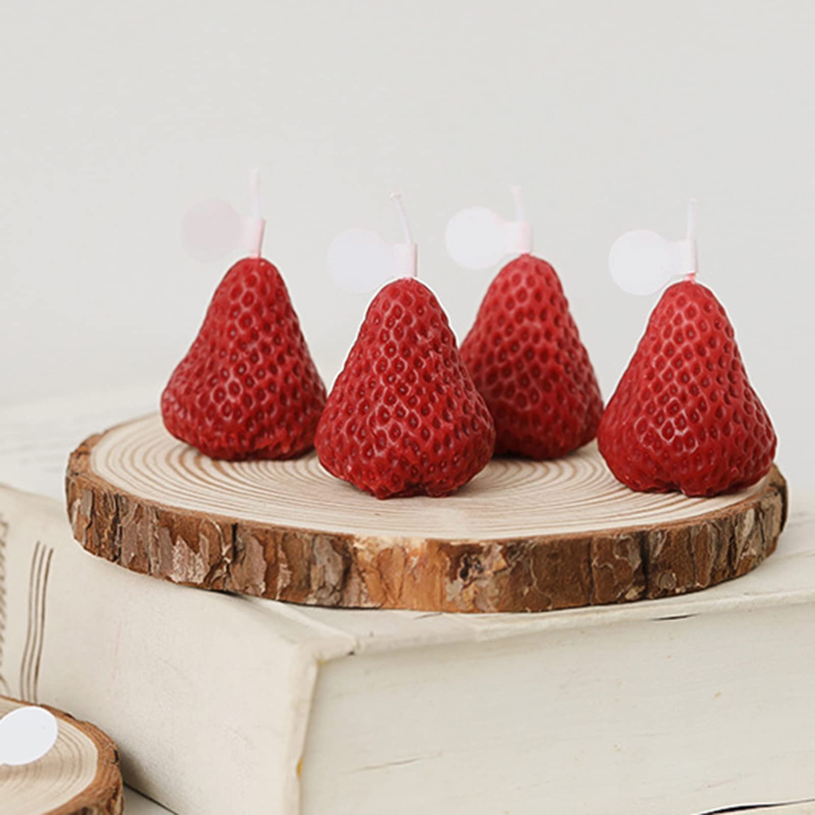 Strawberry Shaped Aromatherapy Scented Candle - Natural Air Freshener, Odor Eliminator, Perfect Gift for Women, Mothers Day, Birthday, Home Decor - Ideal for Relaxation, Spa, Bedroom & Living Room Ambiance