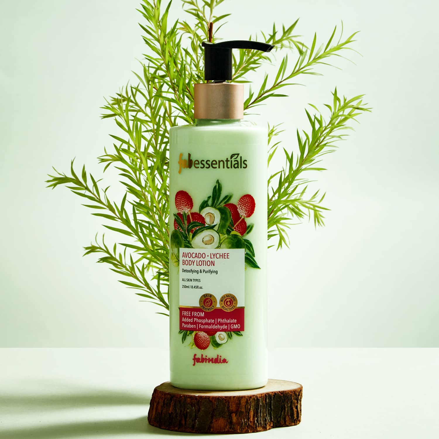 Fabessentials Avocado Lychee Body Lotion 250ml - Hydrating & Detoxifying Moisturizer with Almond Oil | Sun Protection | Non-Greasy Formula for Dry Skin | Perfect for Daily Use, After Sun Care & Spa Treatments