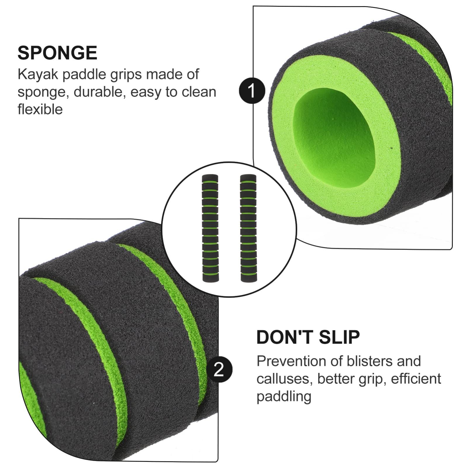 Non-Slip Kayak Paddle Grips - 2pcs Sponge Kayak Wraps & Rod Covers for Boat, Canoe, Raft (Red, 22cm) - Perfect for Fishing, Kayaking & Water Sports Accessories