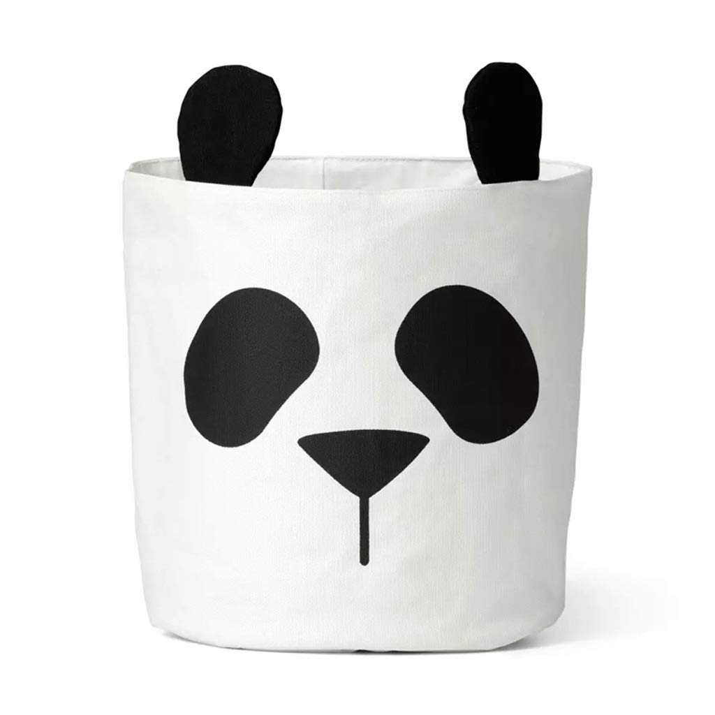 Panda Storage Basket for Baby Clothes, Toys & Laundry - Foldable Canvas Organizer Bin with Handles for Nursery, Kids Room & Home Organization - Perfect for Diaper Storage, Toy Bins & Household Items