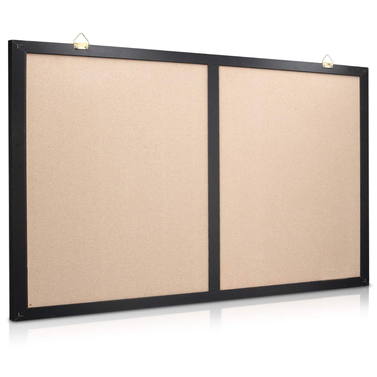 Navaris 24x36 Inch Magnetic Chalkboard and Cork Bulletin Board Combo - Framed Wall Mount Chalk Board with Cork for Office, Classroom or Home - Includes Chalk, Push Pins & Magnets (Ideal for Notes, Memos & Organization)