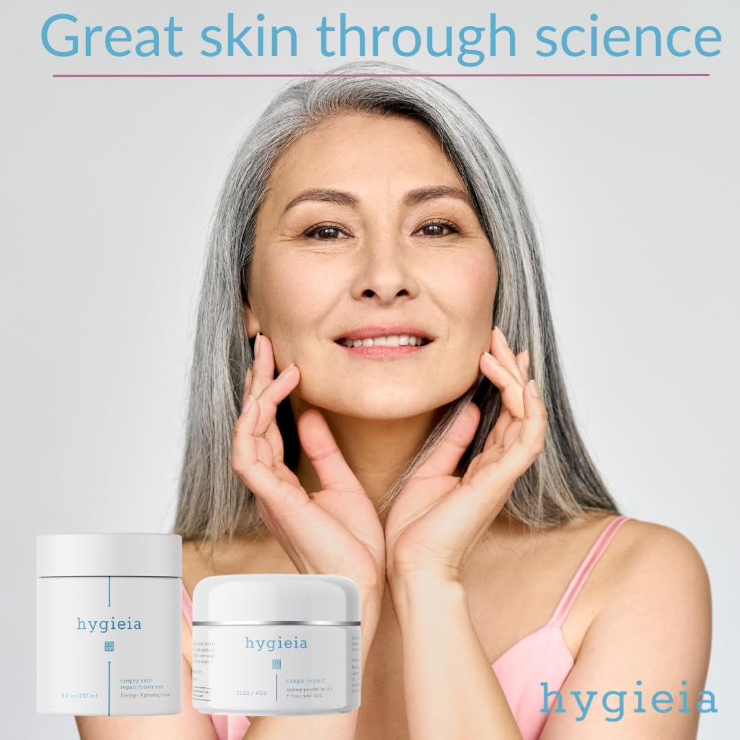 Hygieia Eternal Youth Bundle - Anti-Aging Crepey Skin Repair Cream 4oz & Hydrating Full Body Moisturizer 8oz | Deep Nourishment for Dry, Dull, Textured Skin | Perfect for Night Routine & Daily Skincare Regimen