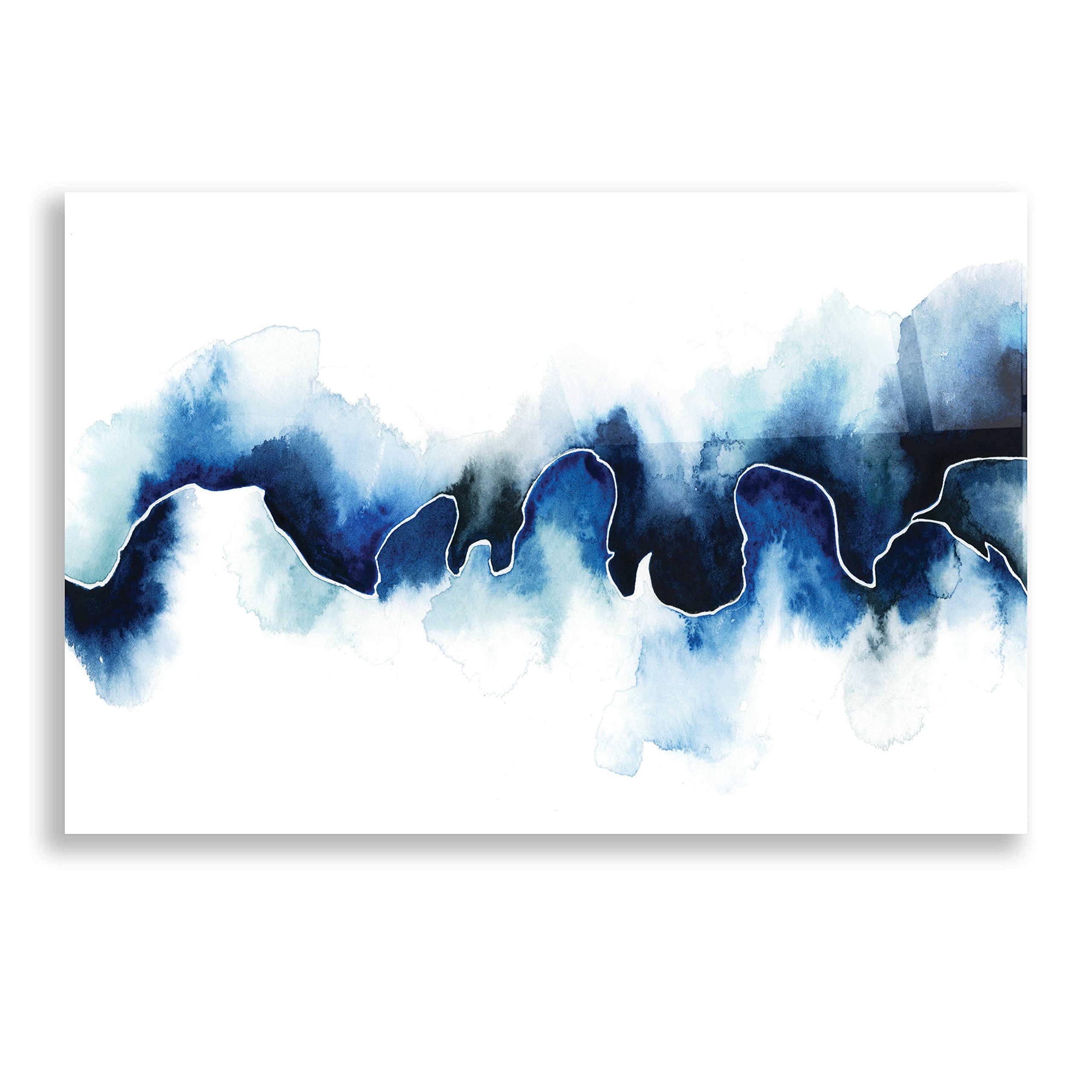 Grace Popp 'Glacial Break I' Acrylic Glass Wall Art - 24x16 Inches Modern Abstract Painting for Living Room, Bedroom & Office Decor