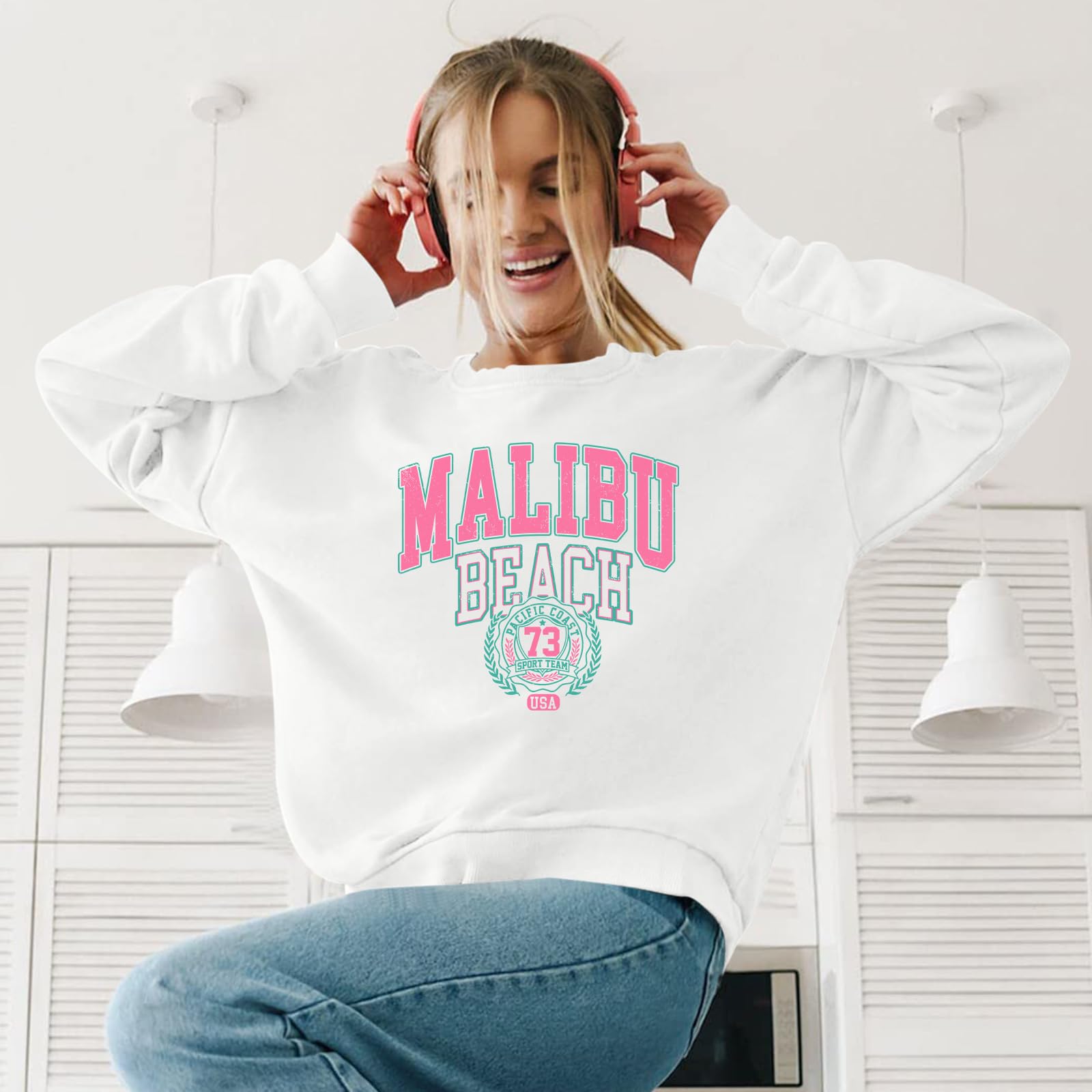 Trendy Oversized Letter Graphic Sweatshirt for Teen Girls - Aesthetic Crewneck Pullover Hoodie | Perfect for School, Casual Outfits & Streetwear Fashion