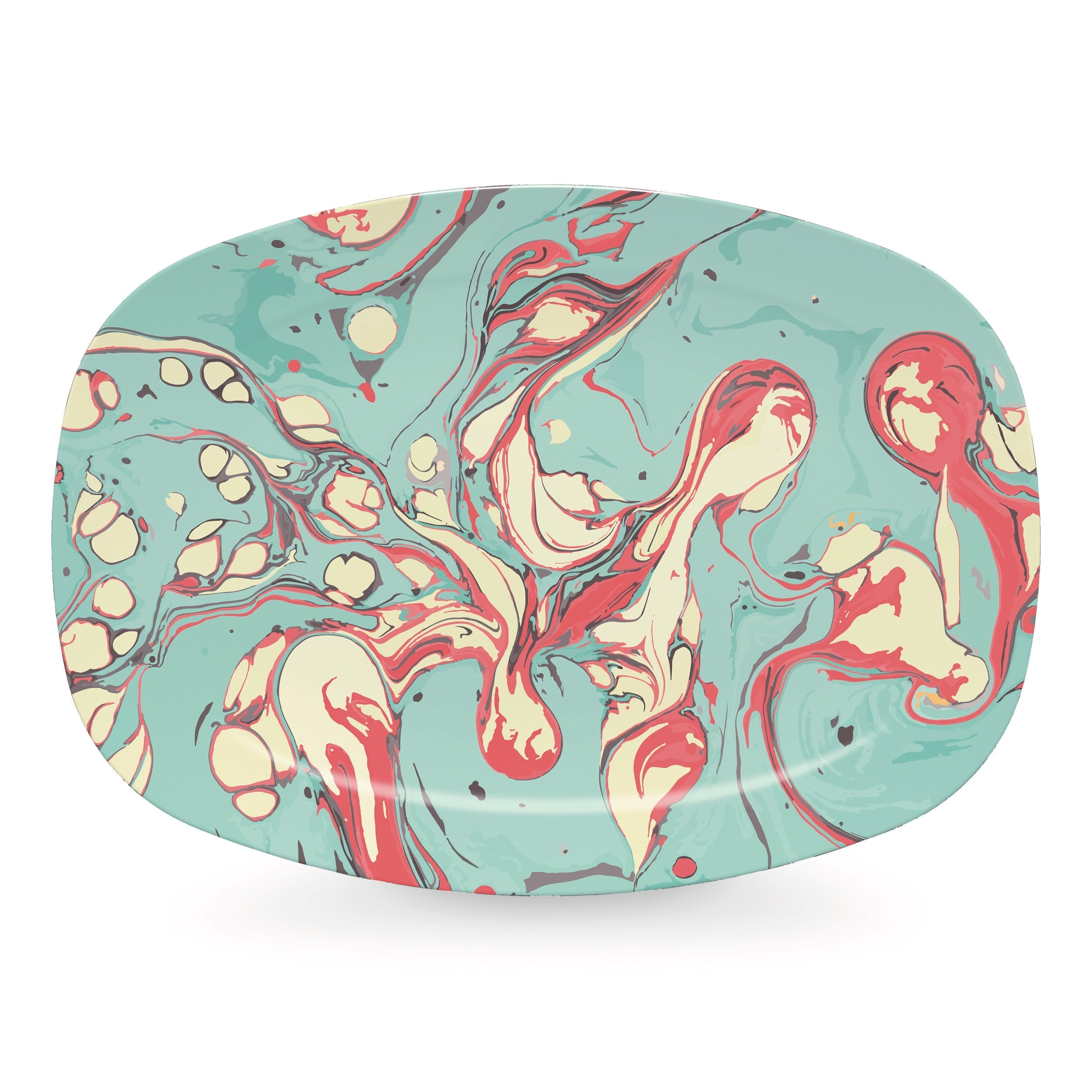Elegant Blue Marbled Serving Platter - Perfect for Dinner Parties, Charcuterie Boards & Home Decor