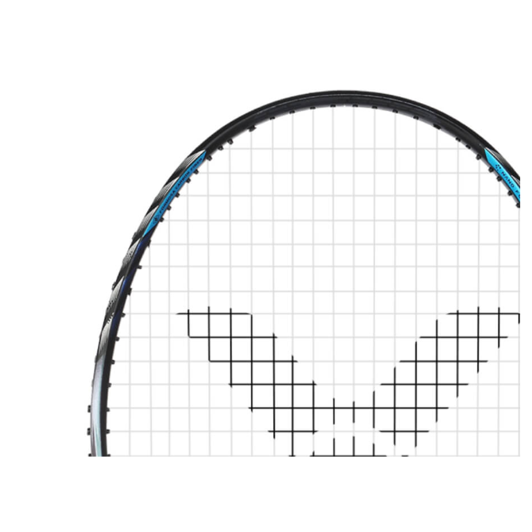 Victor Auraspeed HS Plus Unstrung Badminton Racket - Carbon Fiber Lightweight Racquet for Advanced Players [Dull Black] | Perfect for Competitive Tournaments & Training Sessions