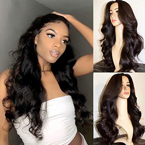 QUINLUX 13x6 HD Transparent Lace Front Wig - 180% Density Body Wave Brazilian Remy Human Hair Wig for Black Women | Glueless, Pre-Plucked, Natural Color | Perfect for Daily Wear, Parties & Special Occasions