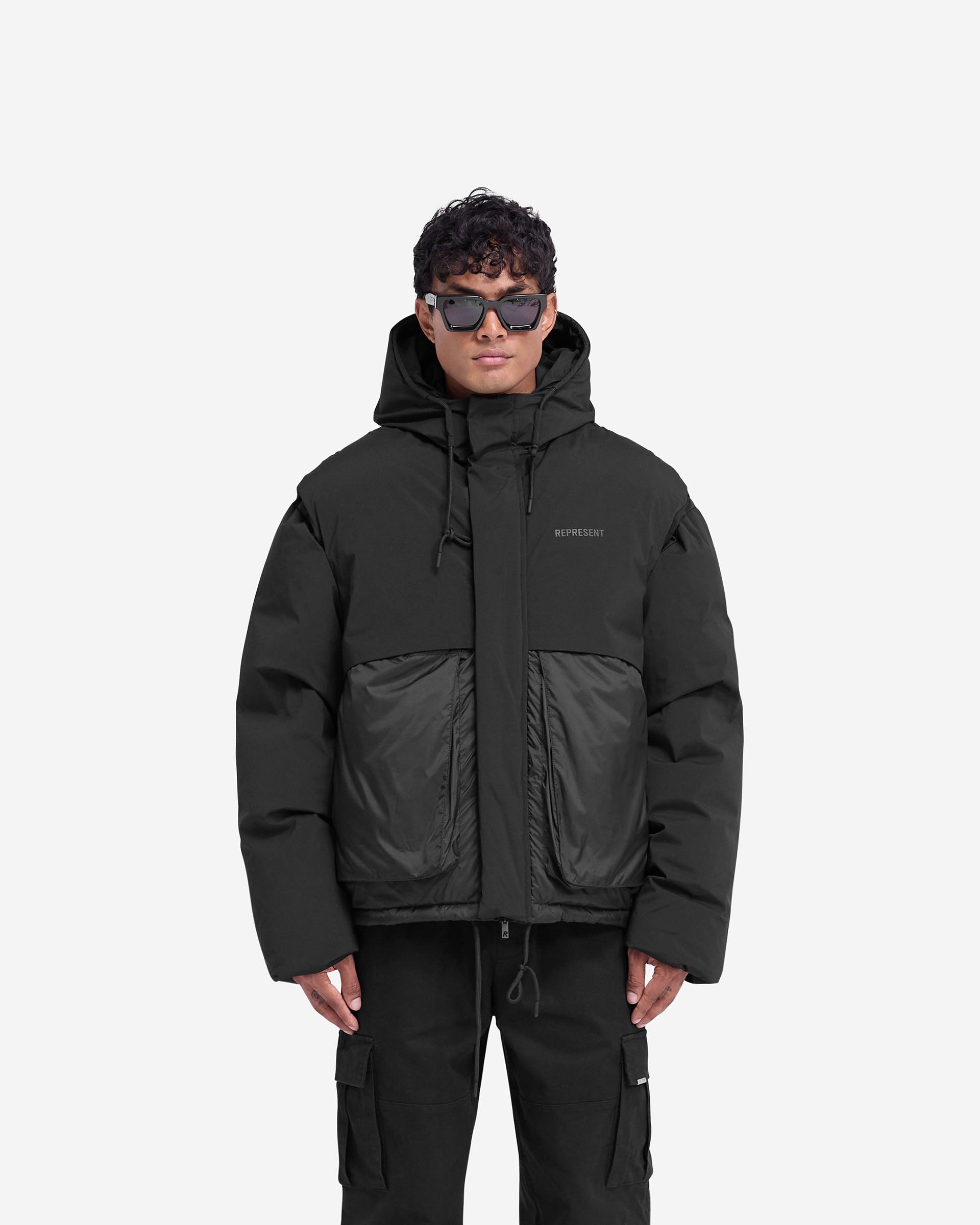 Layered Hooded Puffer Jacket for Women - Jet Black Winter Coat | Warm Insulated Outerwear for Cold Weather, Snow & Outdoor Activities