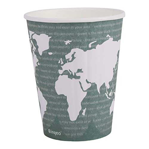 Eco-Friendly 12oz Compostable Insulated Hot Cups - 600 Count | EP-BNHC12-WD | Plant-Based Renewable Materials | BPI & ASTM Certified | Perfect for Coffee Shops, Offices & Eco-Conscious Events