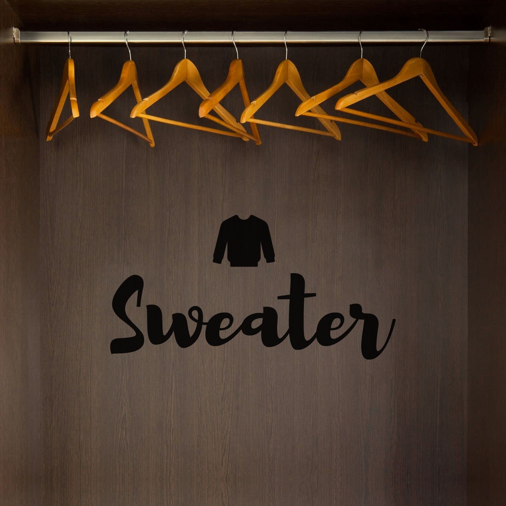 Stylish Vinyl Wall Decal - 8x20 Inch Closet Sweater Area Label for Shoe Storage & Wardrobe Organization | Perfect for Dressing Rooms, Bedroom Closets & Home Decor