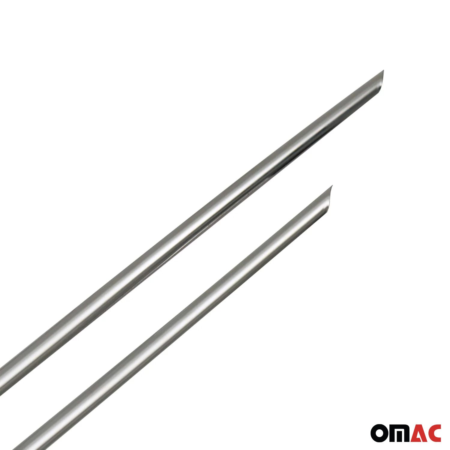 OMAC Nissan Rogue Sport Front Bumper Trim 2017-2020 - Steel Silver 2 Pcs for Off-Road Protection