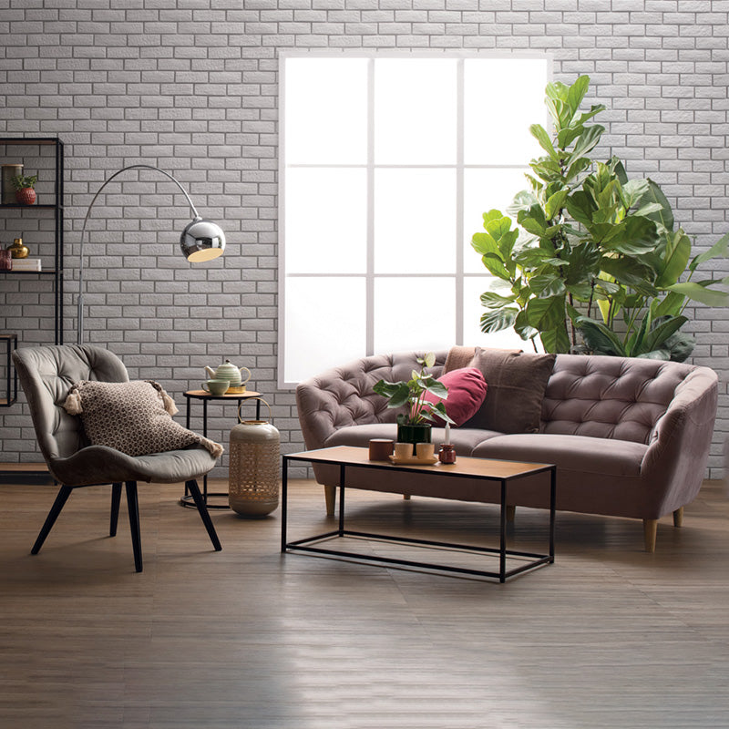BRADFORD 100cm Modern Coffee Table - Natural Wood & Black Finish for Living Room, Lounge, or Office Decor