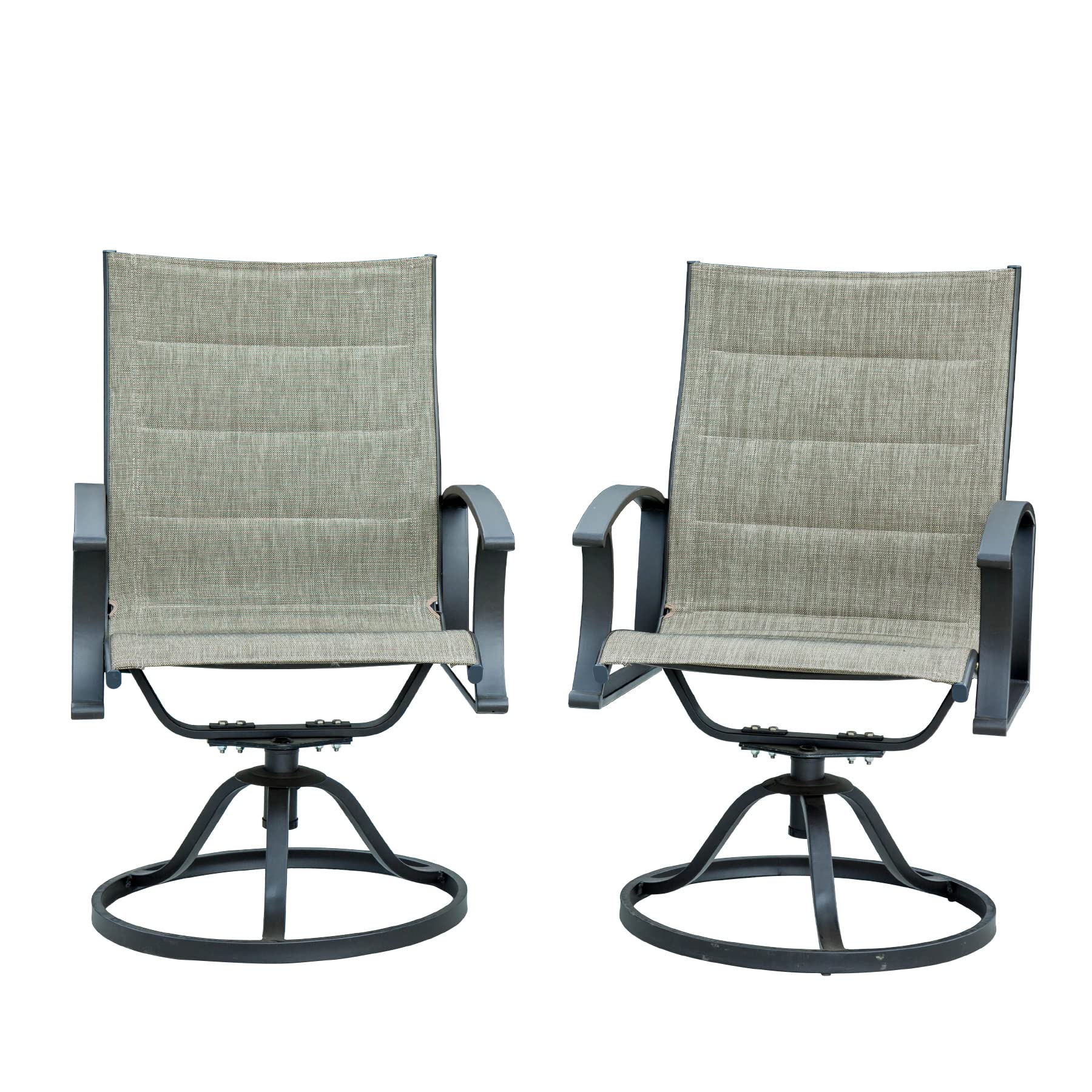 Domi Swivel Patio Dining Chairs Set of 2 - Metal Steel Outdoor Chairs with Durable Textilene Mesh Fabric - Perfect for Porch, Balcony, Garden & Backyard - Ideal for Relaxing, Entertaining & Outdoor Dining