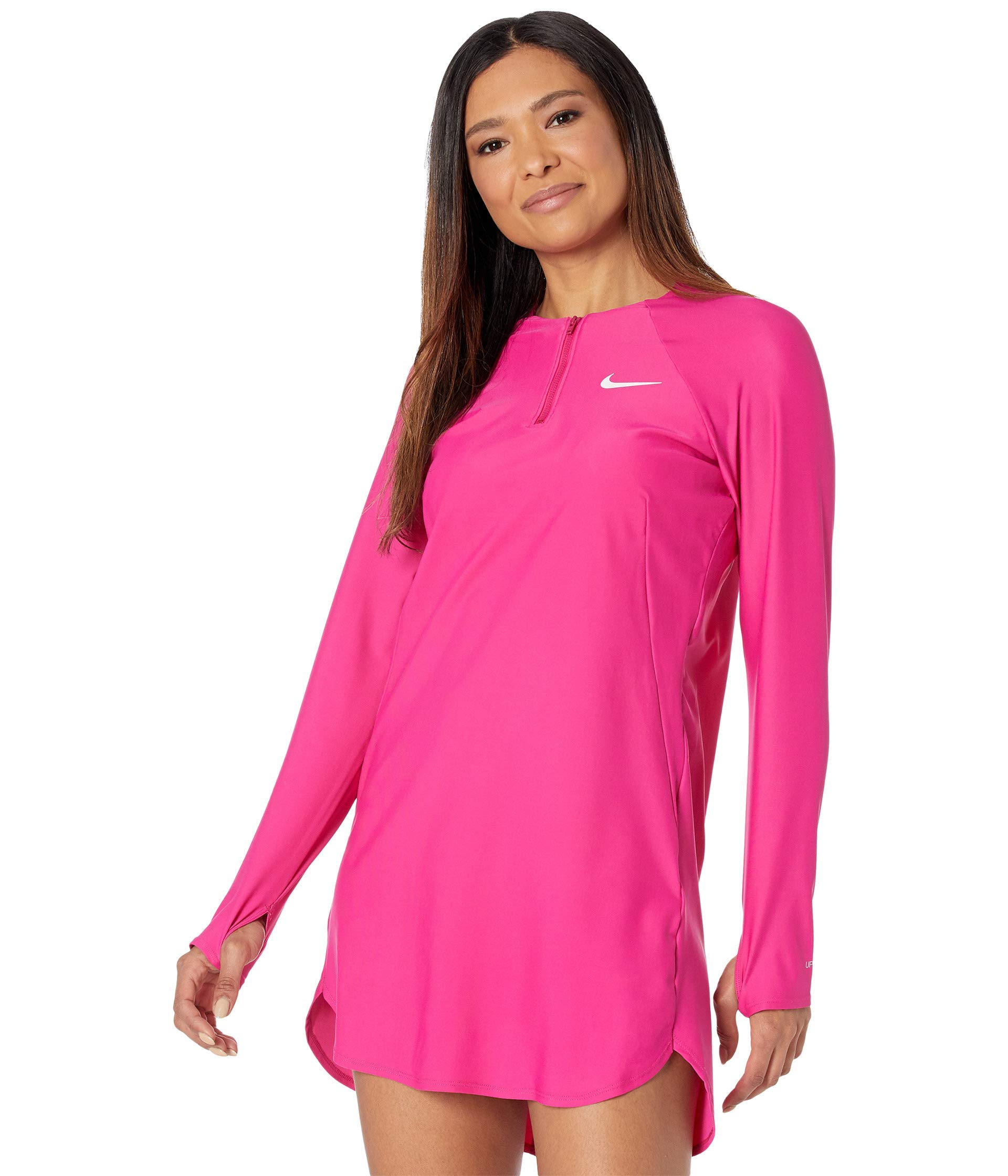 Nike Women's Long Sleeve Swim Cover Up Tunic - UPF 50+ Sun Protection Beach Dress for Pool, Vacation & Water Sports
