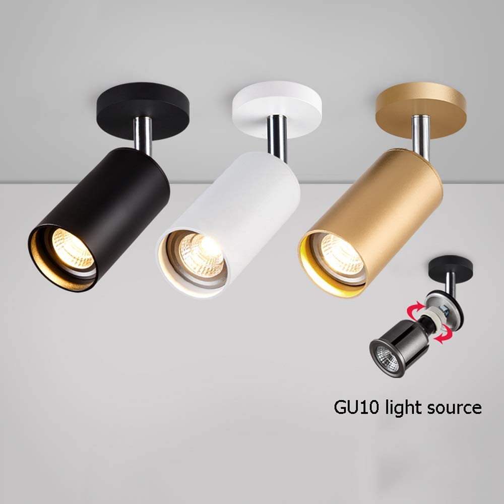 2 Pack Adjustable LED Wall Sconce Light Fixture - Rotatable GU10 Ceiling Spotlight in White/Black/Gold - A++ Energy Efficient for Bedroom, Living Room & Reading Nook - Modern Surface Mounted Accent Lighting for Home Decor