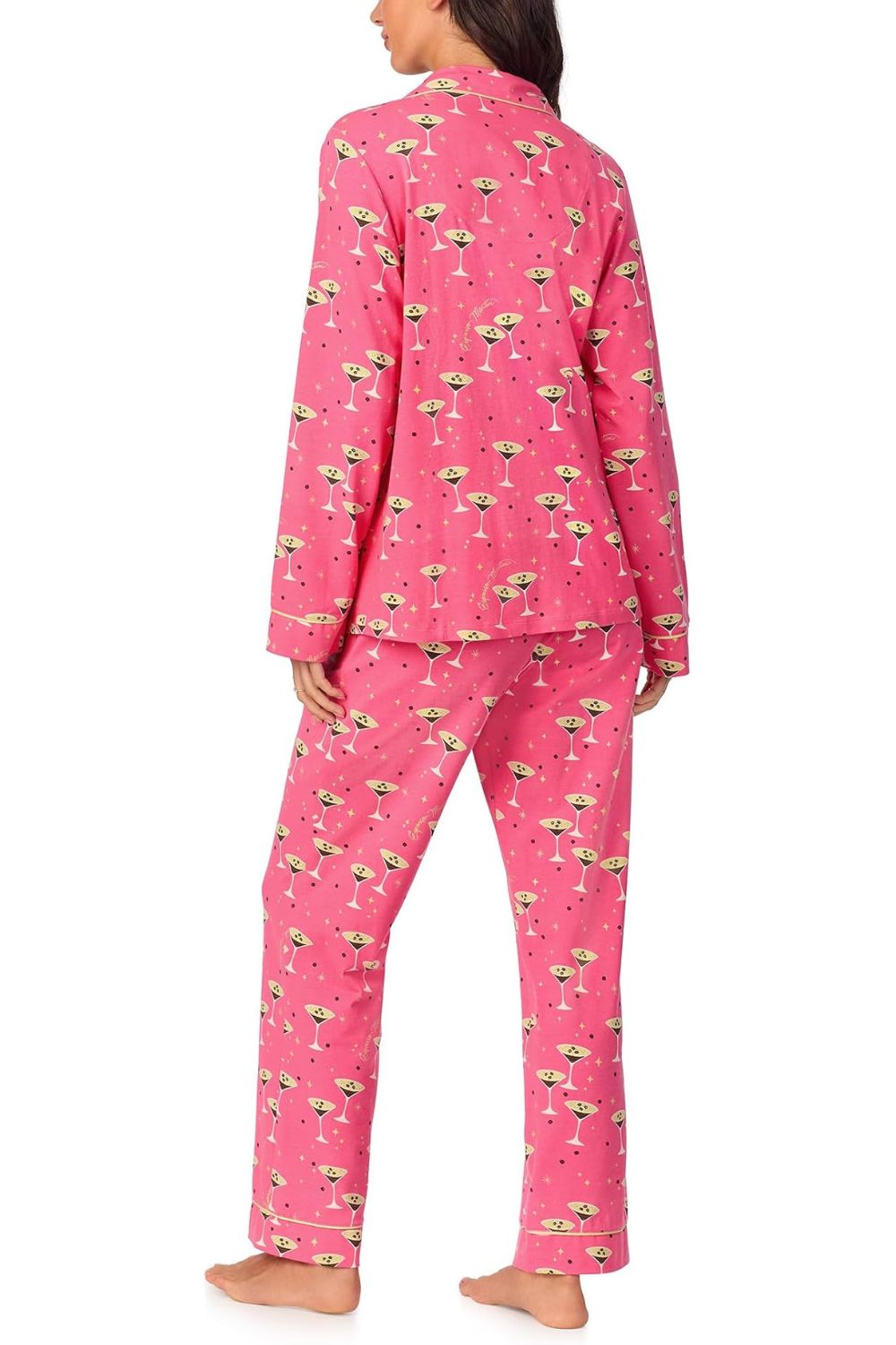 Espresso Martini Long Sleeve Classic Pajama Set for Women - Cozy Sleepwear & Lounge Outfit for Winter Nights