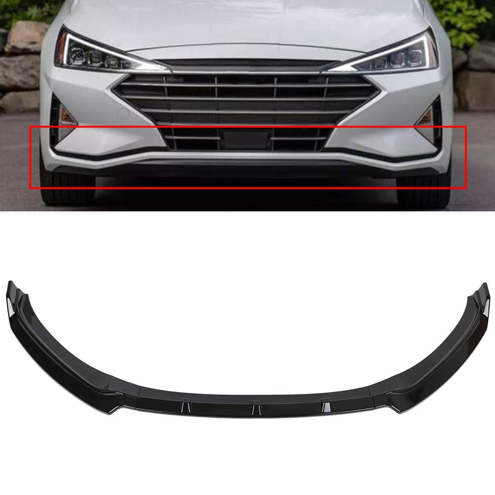 OCPTY 3PCS Front Bumper Lip Spoiler Splitter Kit for Hyundai Elantra 2017-2023 - Durable ABS Plastic Car Body Styling Accessory - Enhances Aerodynamics & Sporty Look for Street Racing & Custom Builds