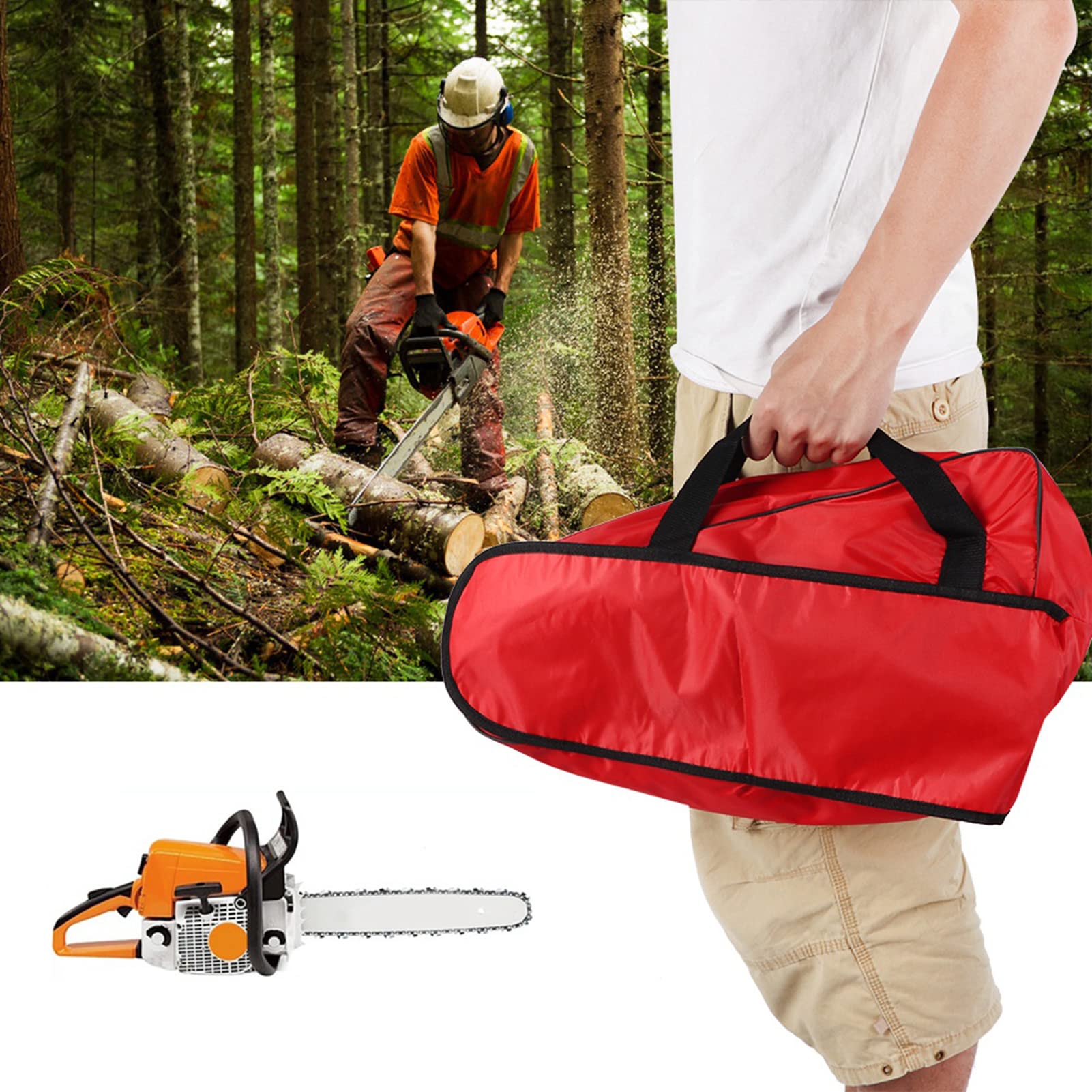 Heavy-Duty Chainsaw Carrying Case - Durable Oxford Fabric Storage Bag for 12/14/16 Inch Chain Saws - Perfect for Woodworking, Landscaping & Outdoor Power Tool Protection
