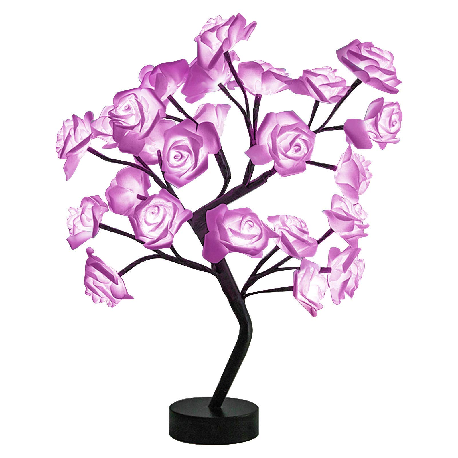 LED Rose Flower Desk Lamp - Multicolor USB Table Light for Bedroom, Home Decor, Valentine's Gift | Romantic Lighting for Bedside, Office, Living Room & Wedding Decorations