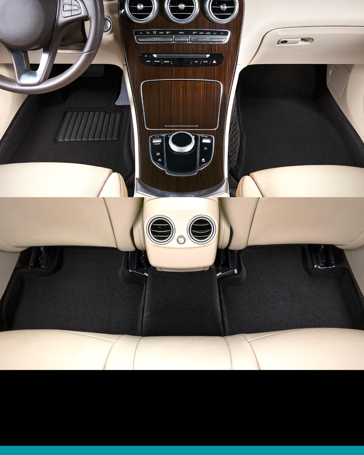 3D MAXpider All-Weather Custom Fit Floor Mats for 2011-2021 Dodge Charger RWD - Premium Carpeted Liners (1st & 2nd Row) - Perfect for Daily Commutes, Road Trips & Winter Protection
