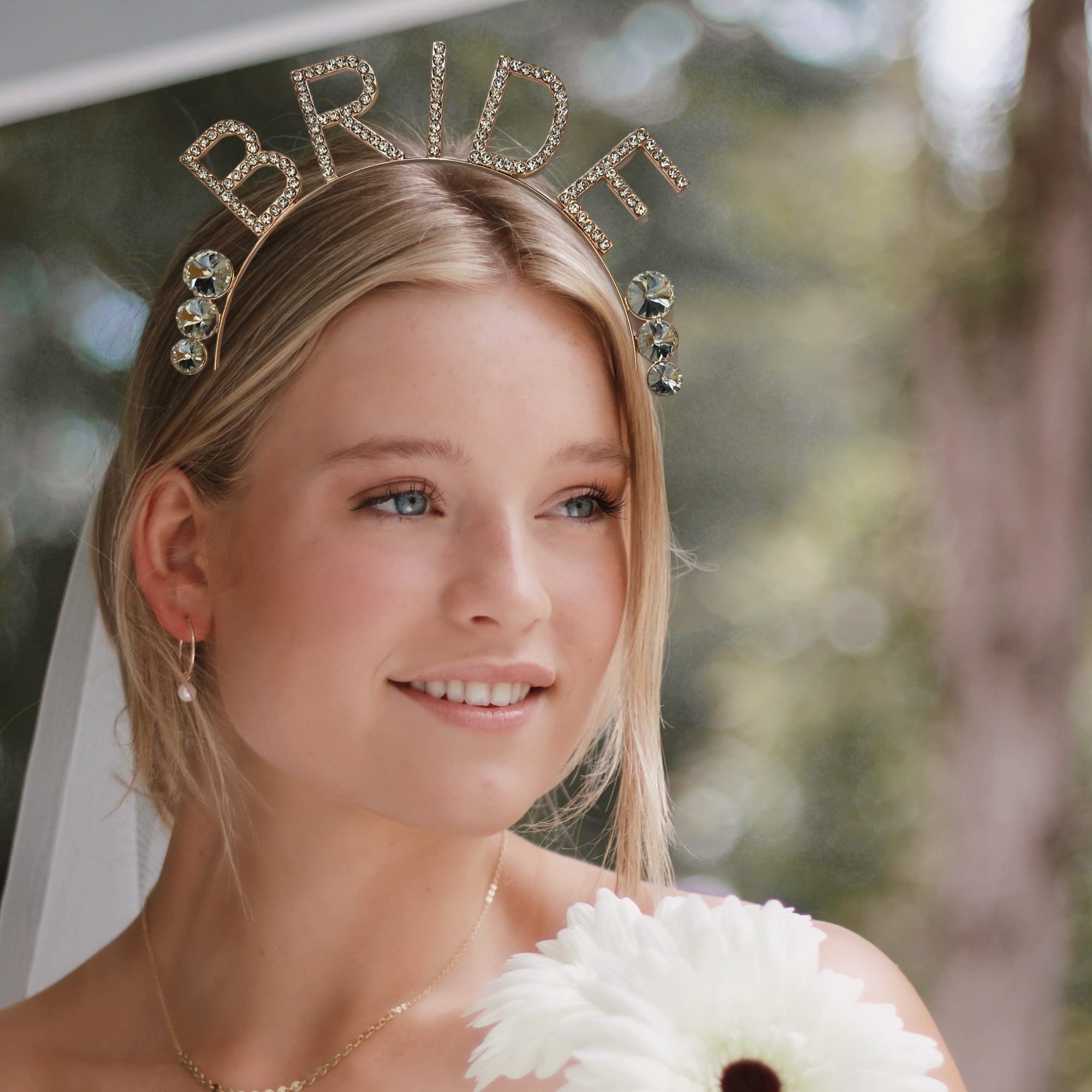 Elegant Silver Rhinestone Bride Headband | XS Accessories Wedding Hairpiece for Bridal Shower, Bachelorette Party & Bride to Be - Perfect for Wedding, Engagement Photos & Special Occasions
