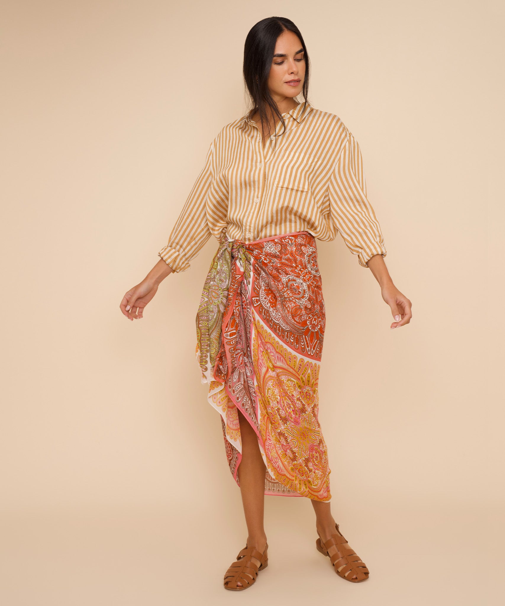 Handmade Patchwork Tile Wrap Scarf - Boho Chic Fashion Accessory for Women, Perfect for Layering, Beach Cover-Ups, and Festival Outfits