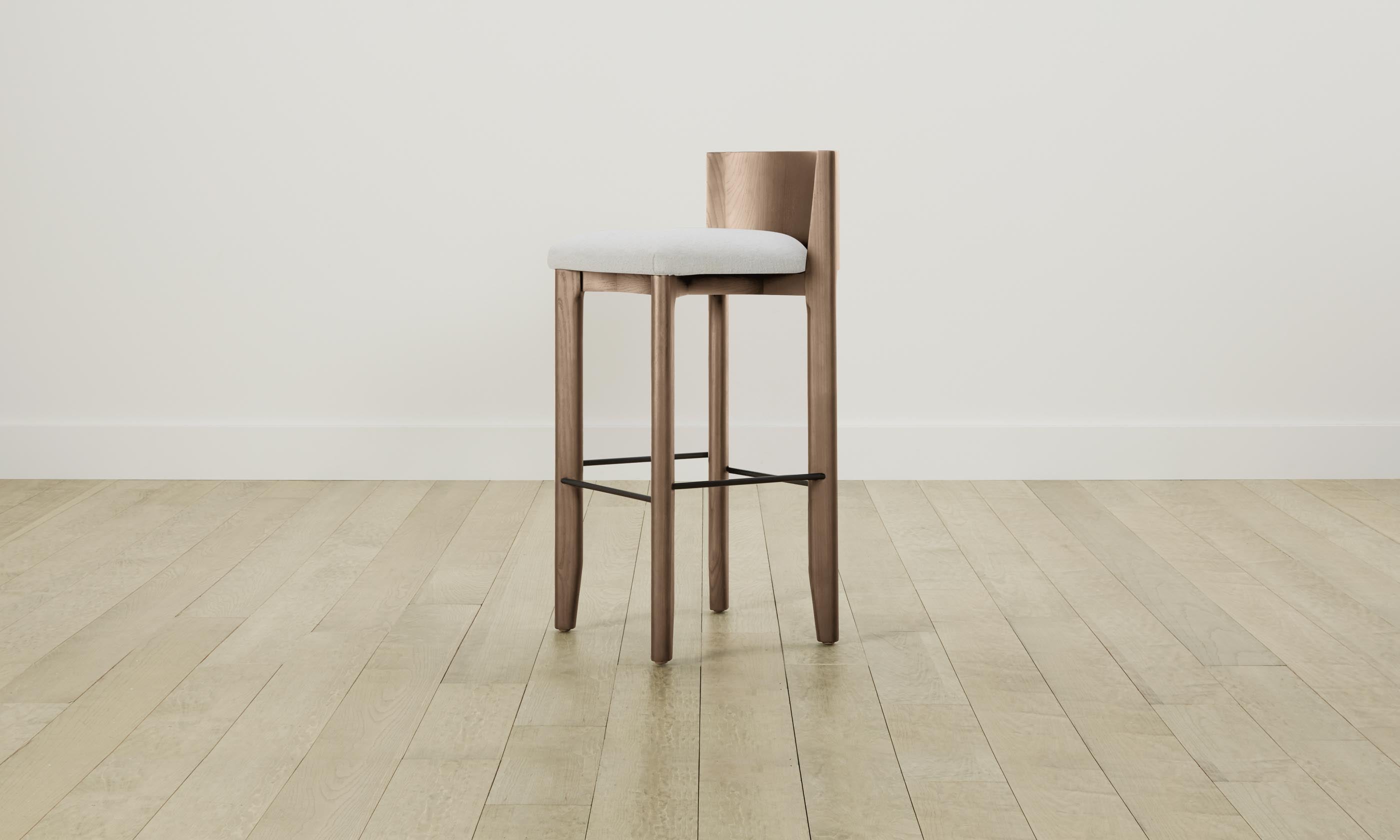 The Delancey Bar & Counter Stool - Modern Performance Bouclé Fabric with Polar White Finish - Perfect for Kitchen Islands, Breakfast Bars & Contemporary Dining Areas