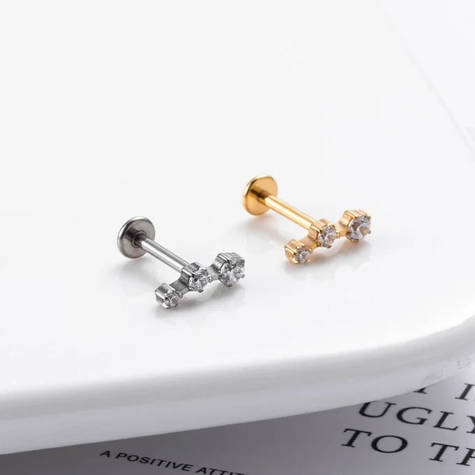 16G Cartilage Titanium Flower Crown Stud Earrings for Women - Hypoallergenic Body Jewelry for Sensitive Ears | Perfect for Everyday Wear, Parties & Special Occasions