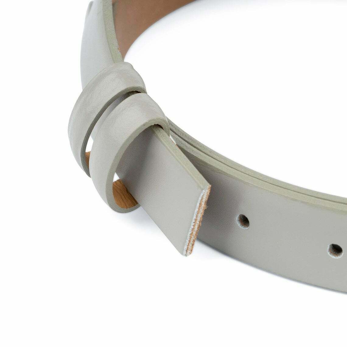 1 Inch Grey Leather Belt Strap No Buckle - Replacement Band for Cartier Men's 25mm Watch | Dress & Casual Style Accessory