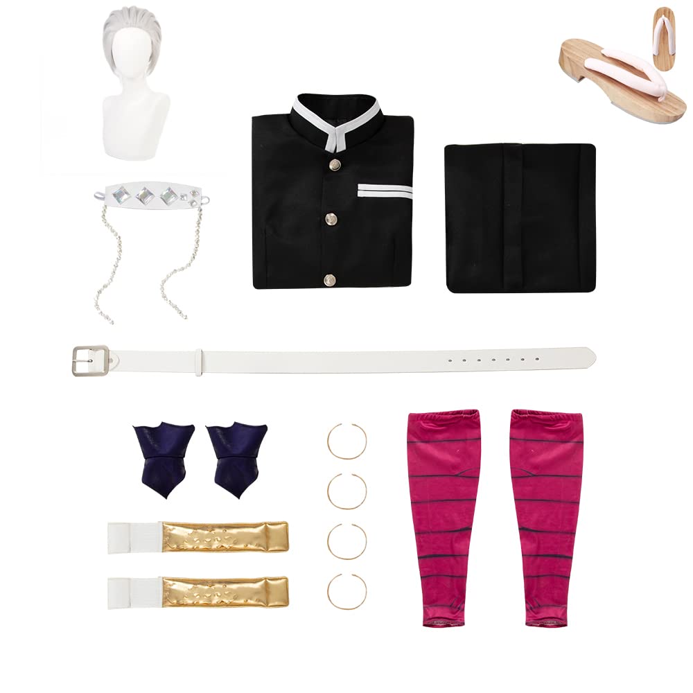 LOVIZA Demon Slayer Uzui Tengen Cosplay Costume Full Set with Wig & Shoes - Anime Halloween Outfit for Conventions & Cosplay Events