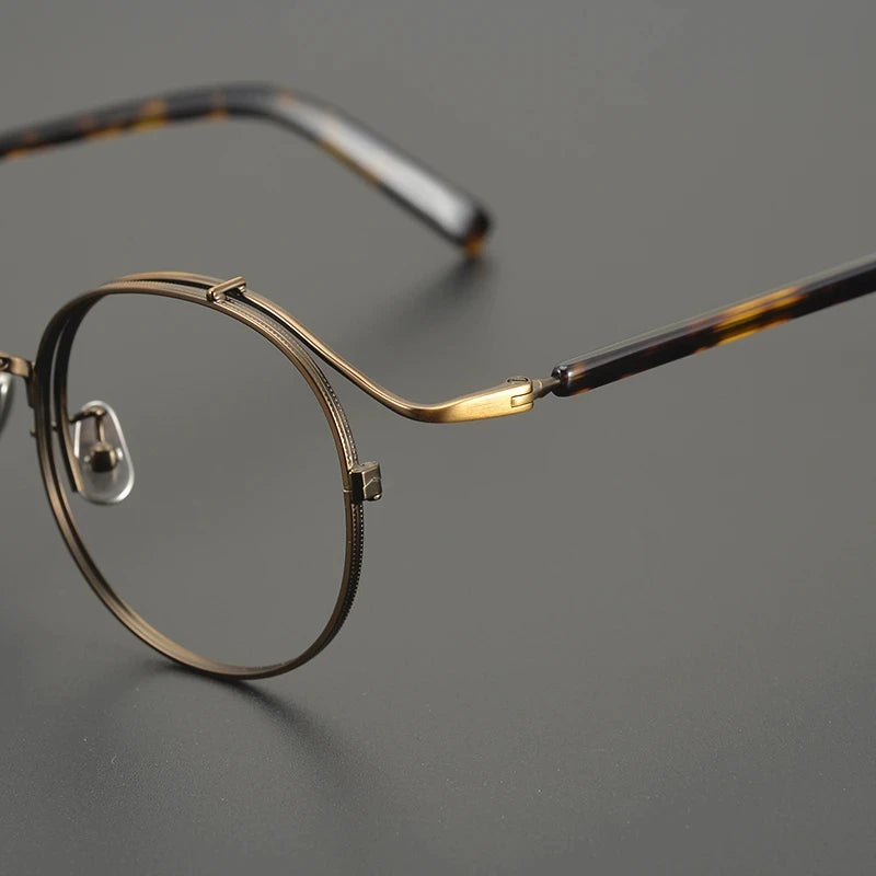 Aimee Unisex Full Rim Round Titanium Eyeglasses Frame 14044 - Lightweight & Durable Eyewear for Men & Women | Perfect for Reading, Working & Daily Wear