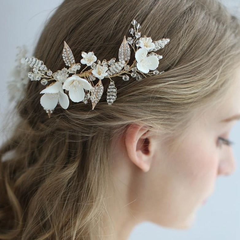 Elegant Gold Bridal Hair Comb & Pin Set (C172) - Perfect for Weddings, Prom, and Special Occasions - Wholesale Bulk Orders