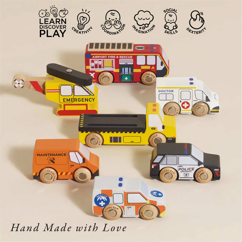Emergency Vehicle Toy Set - Police Car, Ambulance & Fire Truck for Kids - Perfect for Playtime, Birthday Gifts & Pretend Play Scenarios