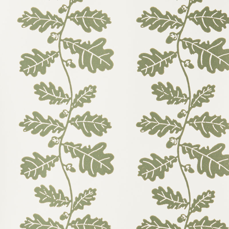 Trailing Acorn Peel and Stick Wallpaper - Olive Green Botanical Removable Sample | Perfect for Nursery, Bedroom Accent Wall or DIY Home Decor