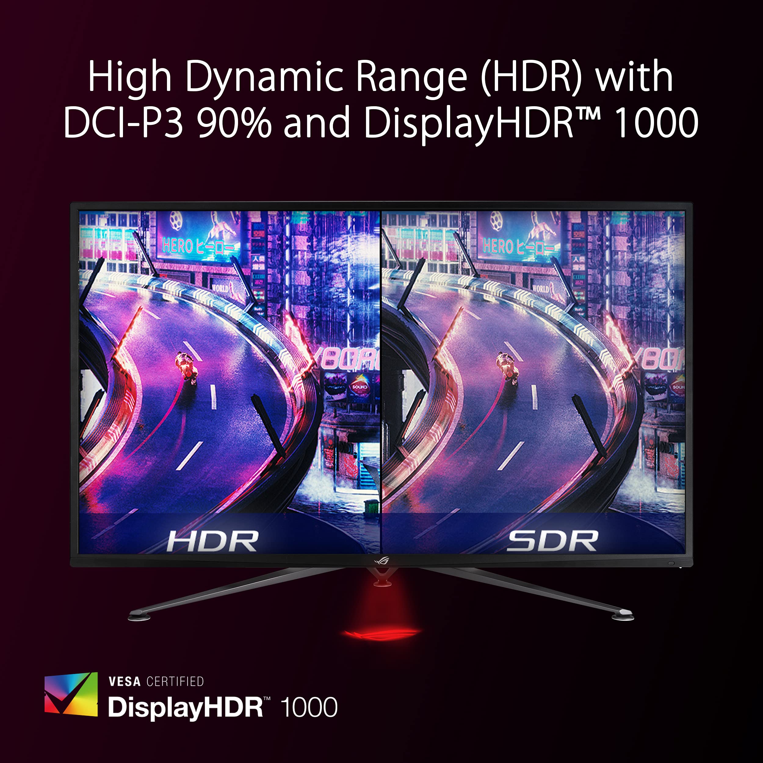 ASUS ROG Strix XG43UQ 43-Inch 4K UHD Gaming Monitor - 144Hz Refresh Rate, 1ms MPRT, FreeSync2 HDR, DisplayHDR 1000, DSC, VA Panel, 16:9 Aspect Ratio, 3840x2160 Resolution, DisplayPort & HDMI 2.1 - Perfect for Competitive Gaming, Streaming & Professional Content Creation