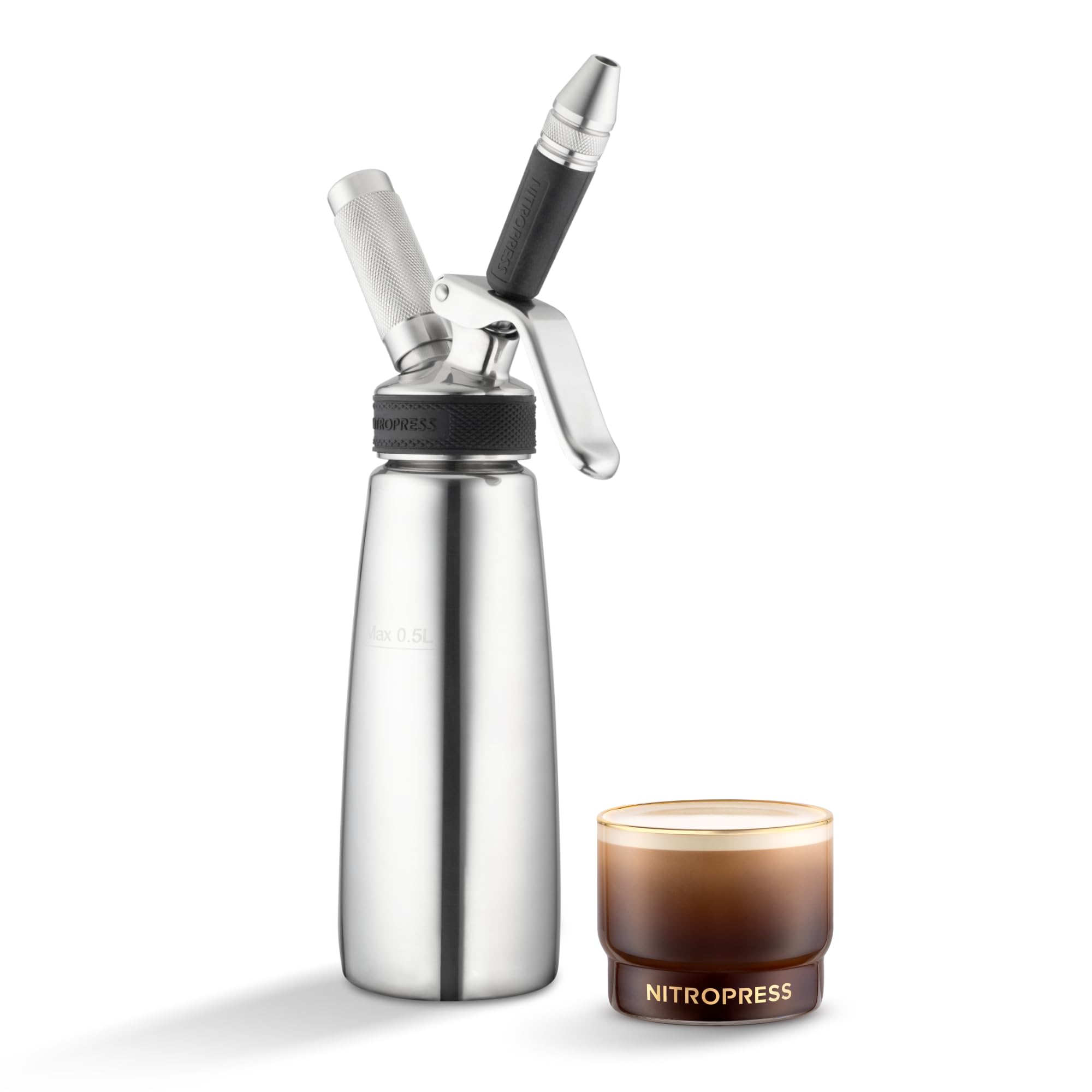 NitroPress Nitro Cold Brew Maker & Dispenser - Home Nitro Coffee System for Barista-Style Drinks | Perfect for Coffee Lovers, Office Use & Entertaining Guests