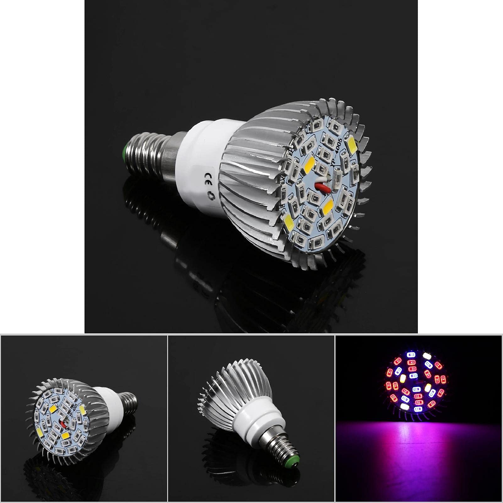 28W Full Spectrum LED Grow Light Bulb for Indoor Plants, Flowers, Hydroponic Vegetables - E14 Base Plant Growing Lamp for Home Garden, Greenhouse & Seed Starting - Energy Efficient 28W LED Grow Light