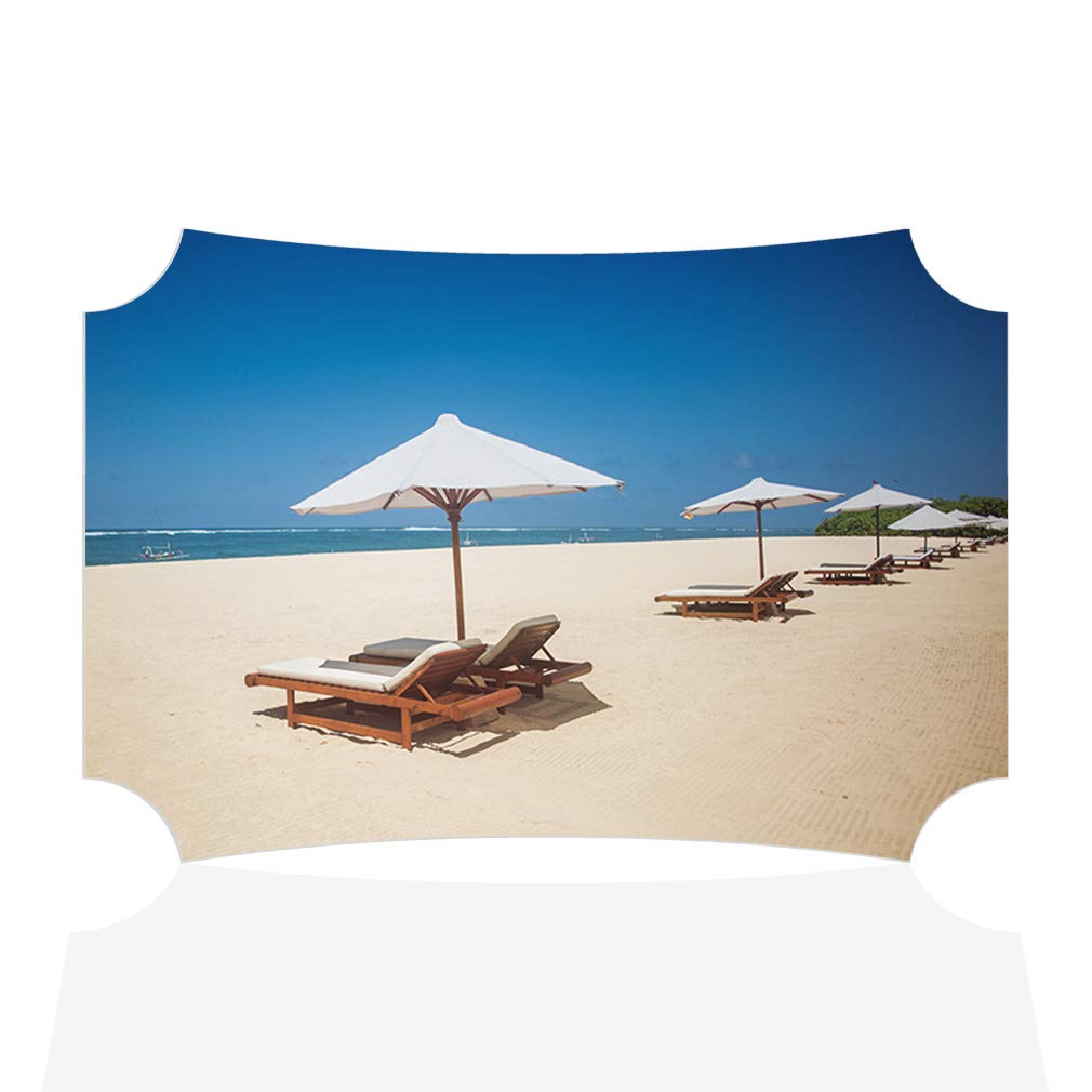 12x8 Inches Horizontal Beach Chairs Wall Art - Coastal Home Decor Picture Frame with Berlin Shape | Perfect for Living Room, Bedroom & Beach House Decor