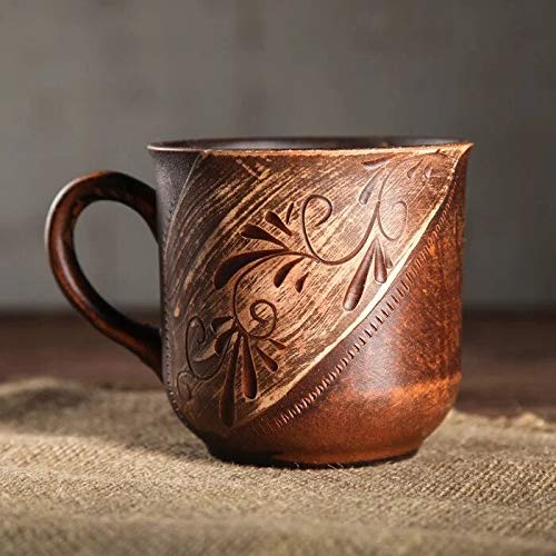 Handmade Ceramic Coffee Mug with Ethnic Motif - Eco Friendly Red Wing Vintage Pottery for Coffee & Tea - Perfect for Home, Office, and Gifts by DAO Group
