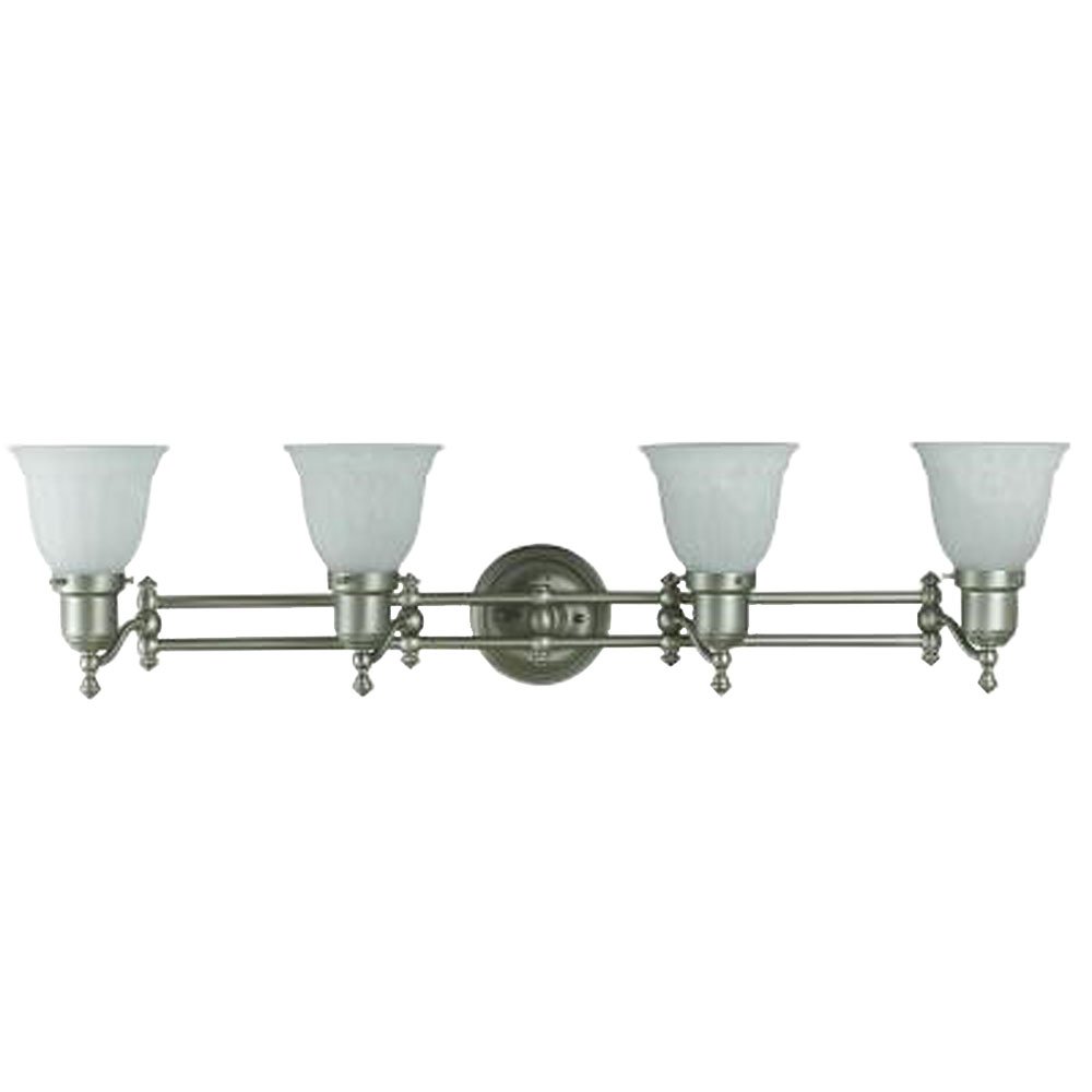Cal Lighting CALLA-194-S/BRS Modern Bathroom Vanity Light Fixture - 4 Light Sconce with Brushed Steel Finish - Perfect for Bathroom, Powder Room & Dressing Room Lighting
