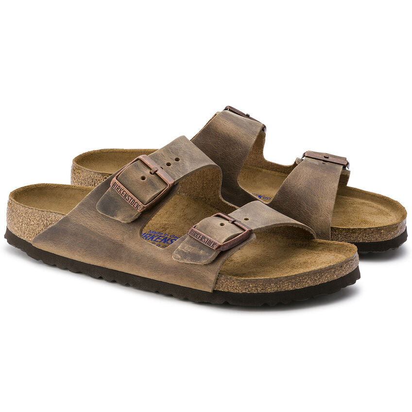 Birkenstock Arizona Soft Footbed Sandals - Comfortable Oiled Leather Slides in Tobacco Brown | Perfect for Casual Wear, Beach & Summer Outfits