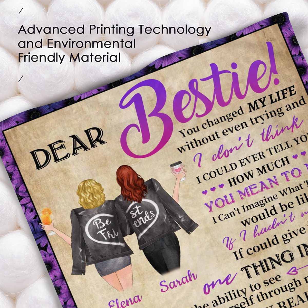 MyPupSocks Personalized Blanket - Custom Best Friend Birthday Gift for Women & Girls - 50x60 Soft Fleece Throw - Long Distance Friendship Keepsake - Perfect for Christmas, Anniversaries & Special Occasions - Cozy Home Decor & Thoughtful Present
