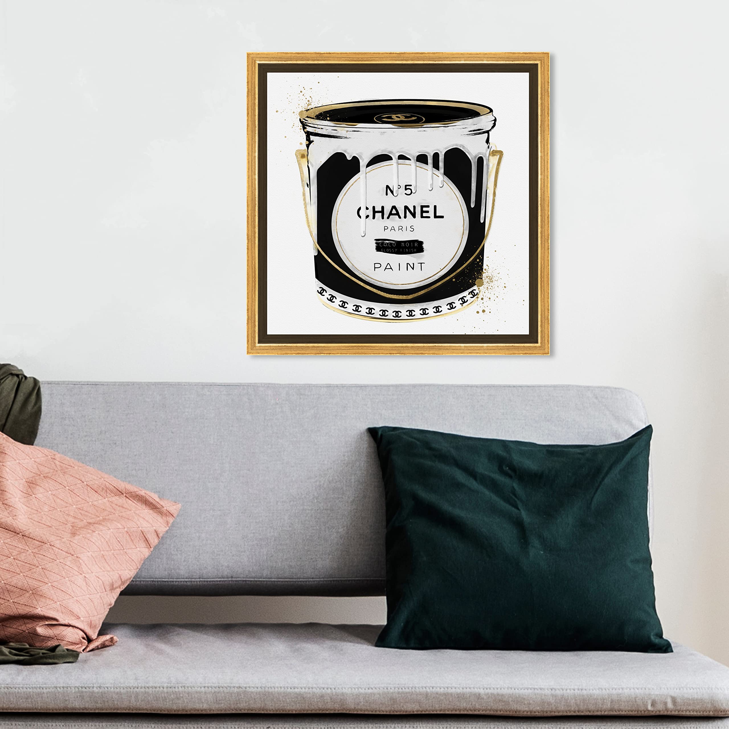 Oliver Gal Artist Co. Fashion & Glam Framed Wall Art Canvas Prints - 'Fashion Paint Noir' Collection - Elegant Home & Office Decor for Living Room, Bedroom, Salon