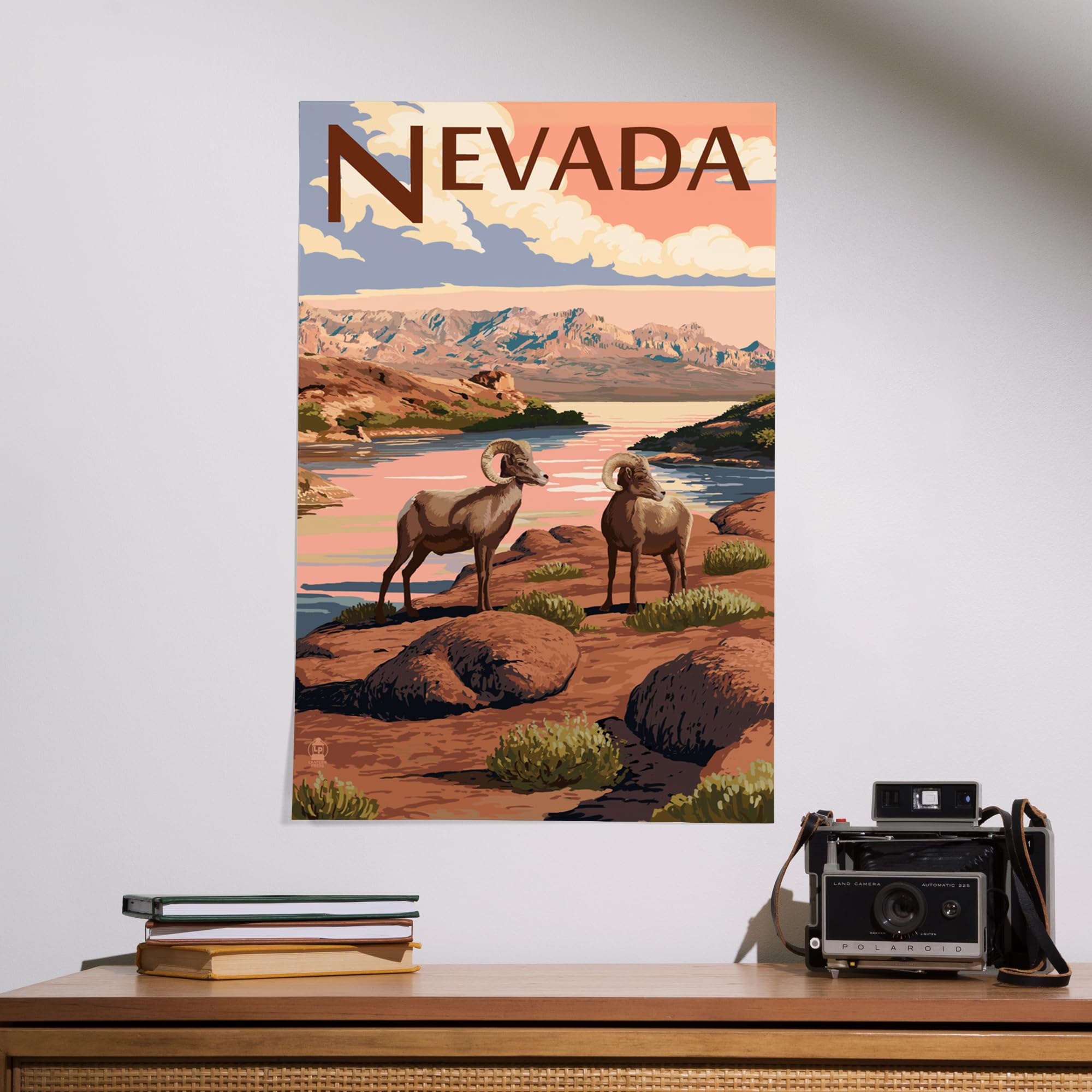 Lantern Press 16x24 Inch Giclee Art Print - Nevada Bighorn Sheep Wall Decor | Premium Wildlife Home & Office Artwork for Living Room, Bedroom, or Office Decoration