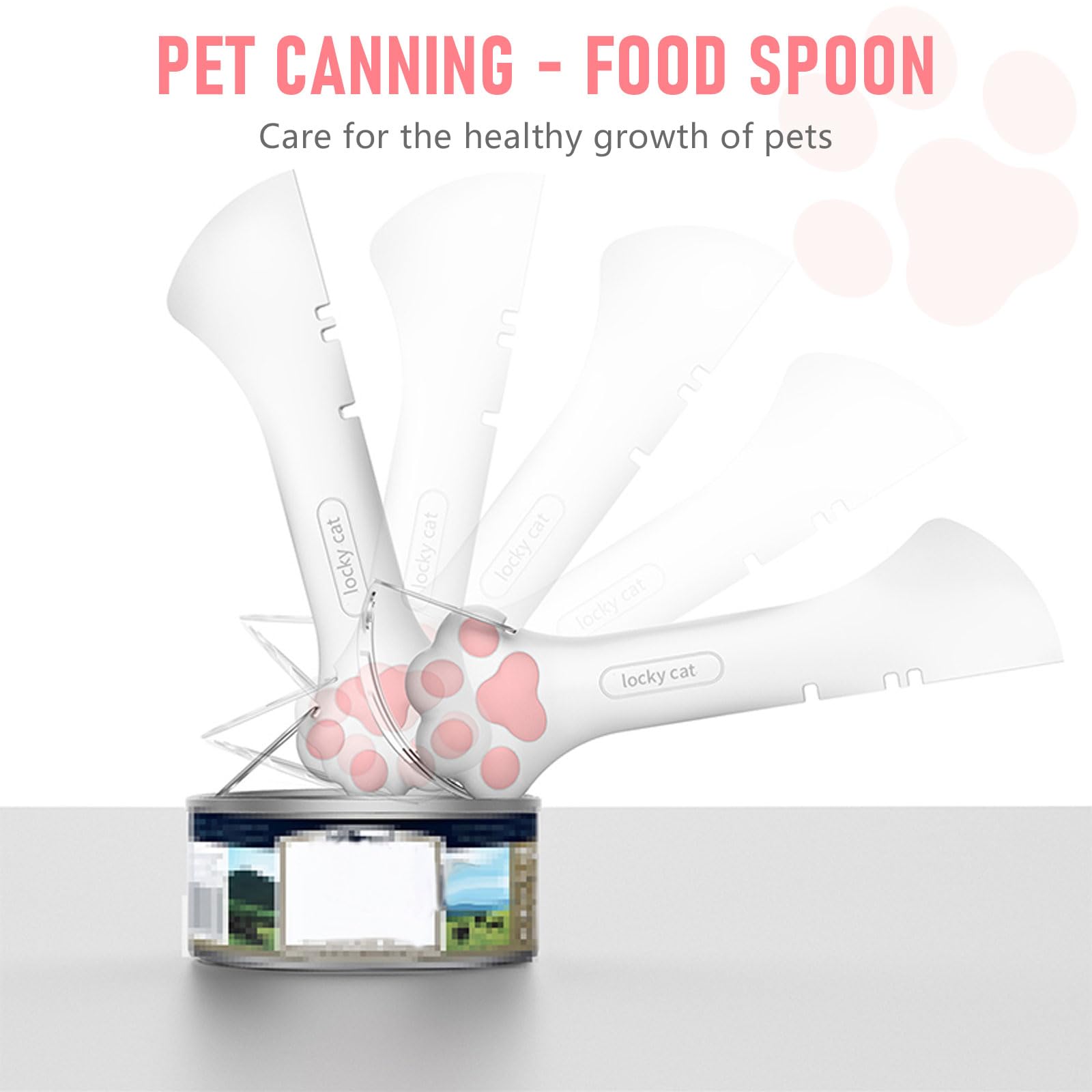 KUIING 3PCS Silicone Pet Food Can Covers with Spoon - for Cat Dog Feeding Jars (Pink Blue) - Keep Food Fresh